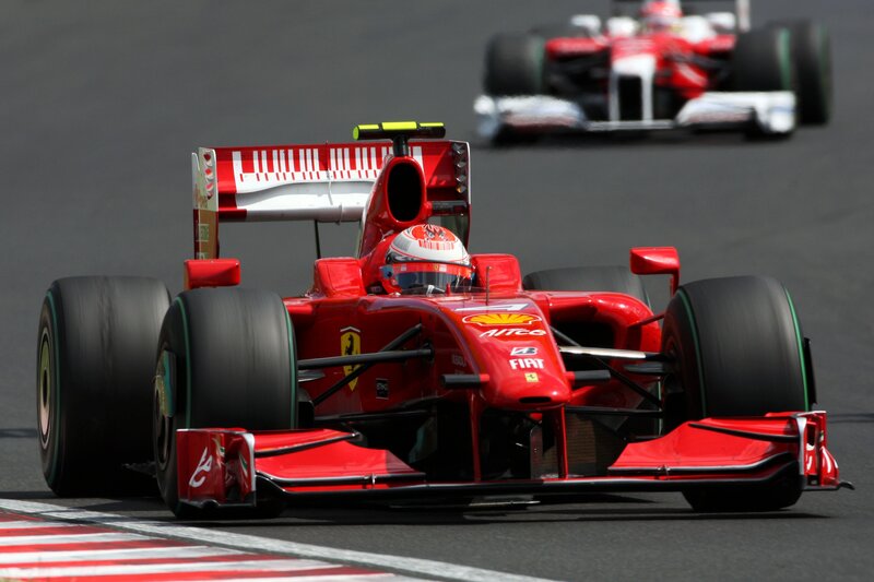 Red Formula One Car — Dynamic, Afternoon, Photograph, Driver, Race Track, Other Car, Black