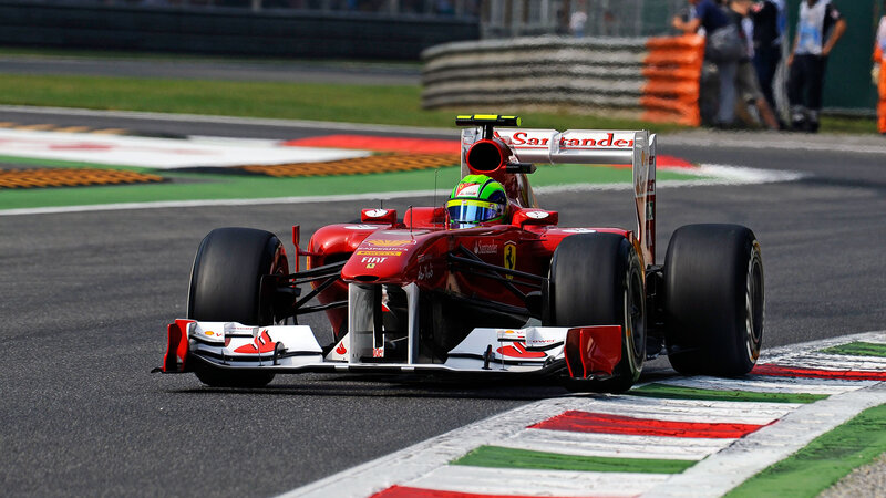 Red Formula One Car — Dynamic, Afternoon, Photograph, Driver, Track, Spectators