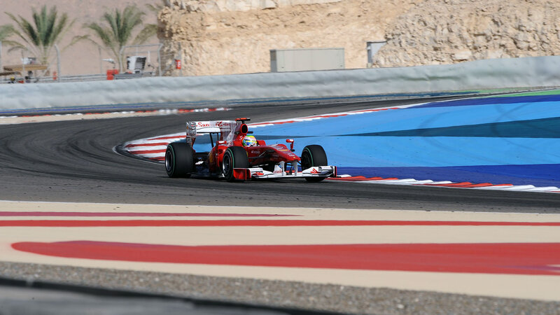 Red Formula One Car — Dynamic, Afternoon, Photograph, Palm Trees