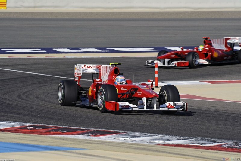 Red Formula One Car — Dynamic, Afternoon, Photograph, Racing Track