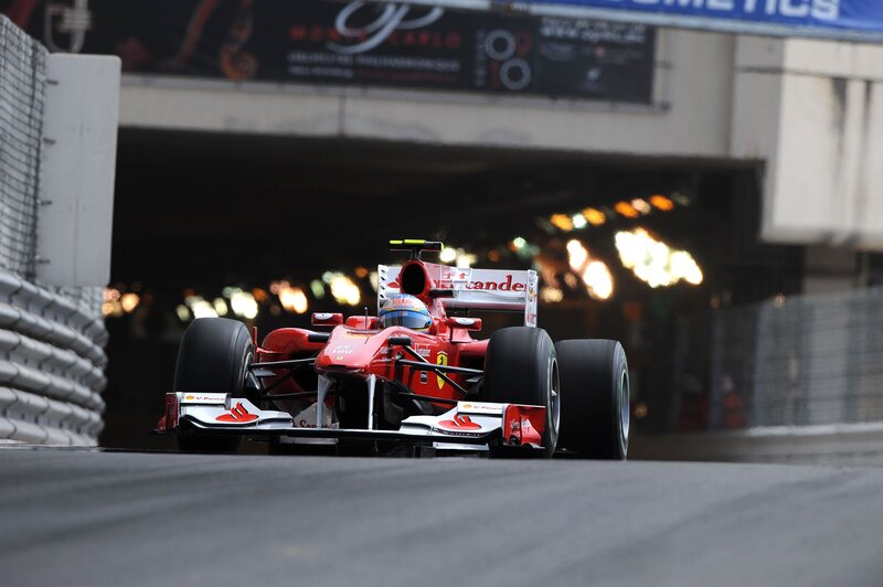 Red Formula One Car — Dynamic, Night