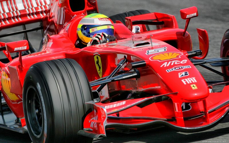 Red Formula One Car — Dynamic, Photograph, Driver, Helmet, Tire