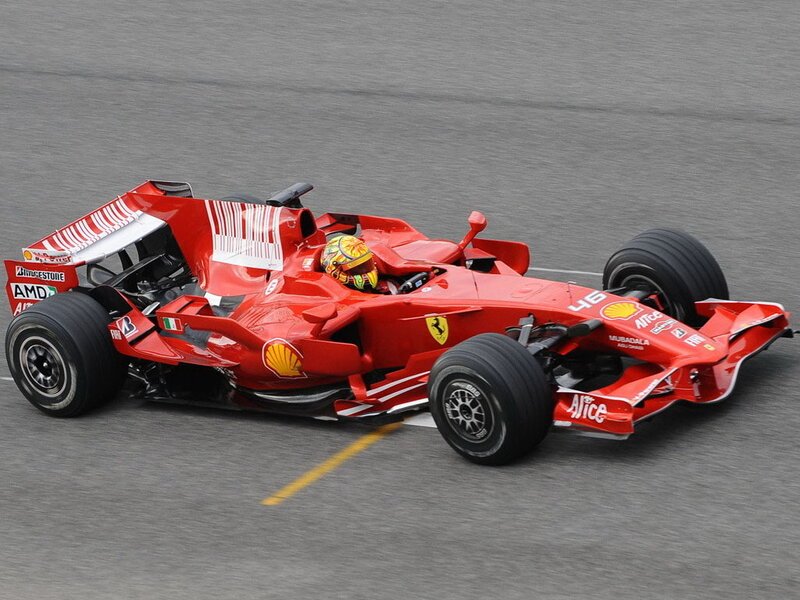 Red Formula One Car — Dynamic, Photograph, Driver, Race Track, Shell Logo