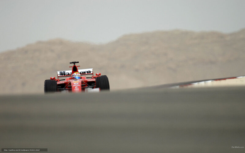 Red Formula One Car — Dynamic, Photograph, Driver, Sand Dunes