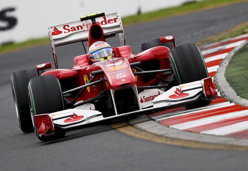 Red Formula One Car — Dynamic, Photograph, Driver