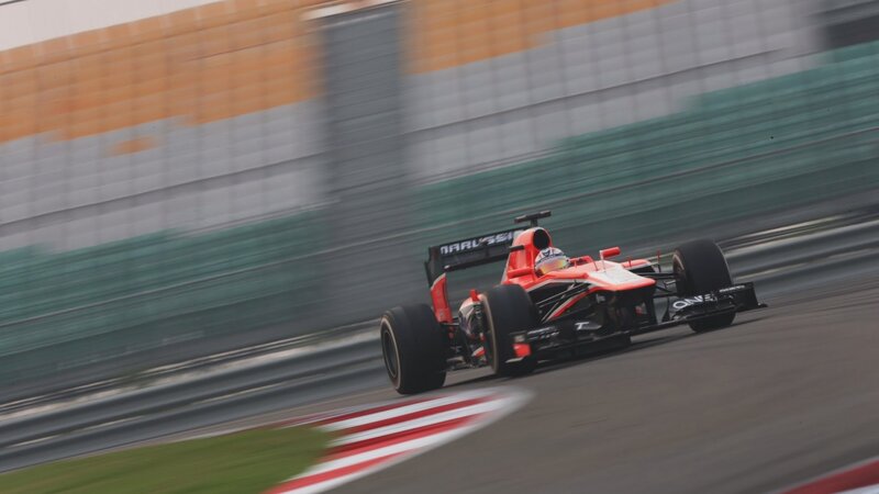 Red Formula One Car — Dynamic, Photograph, Driver, Track, Wall