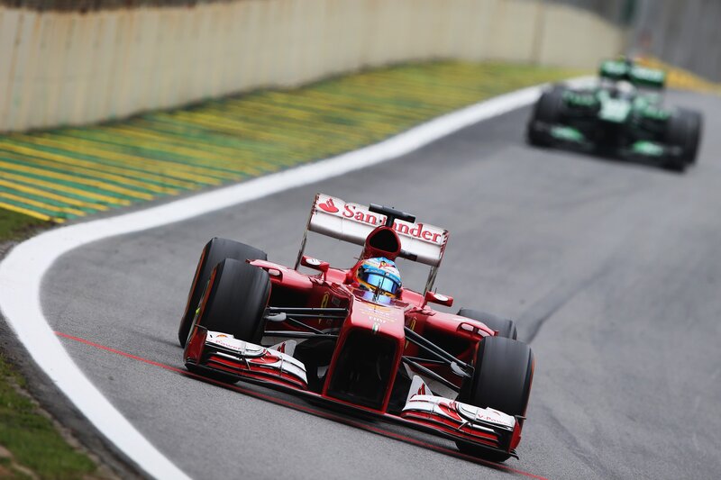 Red Formula One Car — Dynamic, Photograph, Race Track, Driver, Green Car