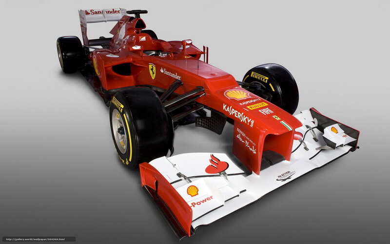 Red Formula One Car — Neutral, Photograph, Santander, Shell, Kaspersky