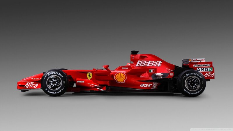 Red Formula One Car — Neutral, Photograph, Shell, Bridgestone, Acer, Amd