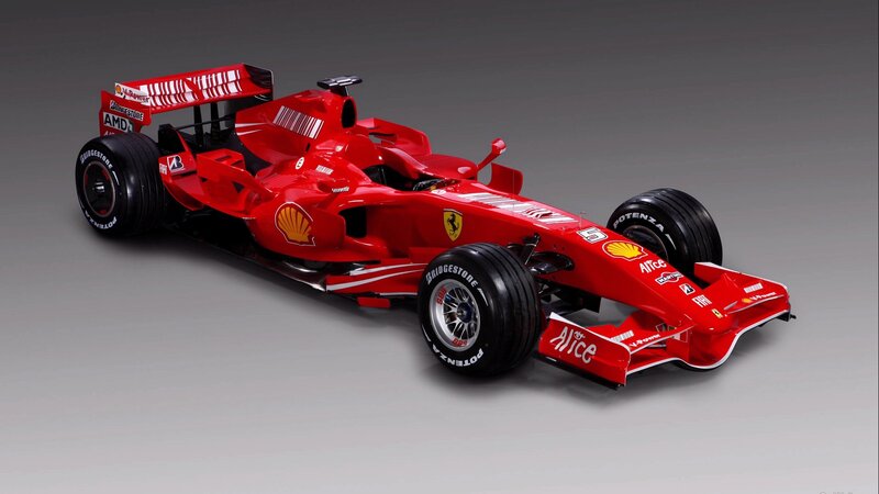 Red Formula One Car — Neutral, Photograph, Shell, Bridgestone, Amd