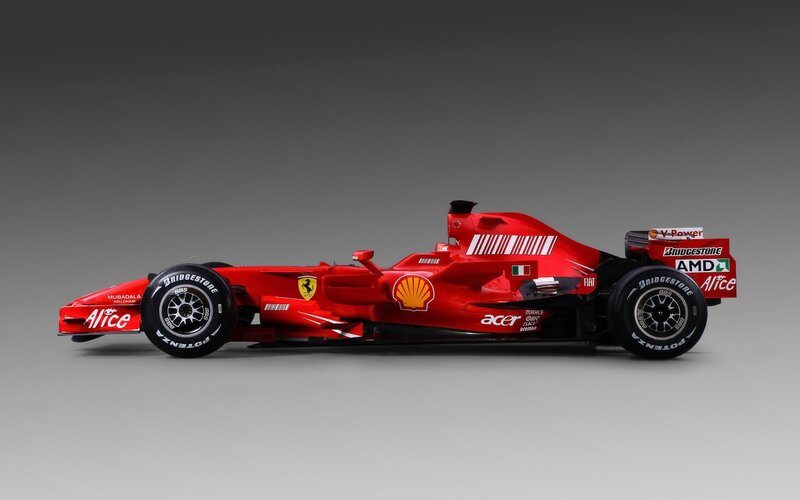 Red Formula One Car — Neutral, Photograph, Shell, Bridgestone