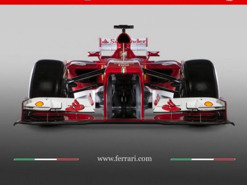Red Formula One Car — Neutral, Photograph, Shell Logo, Santander Logo
