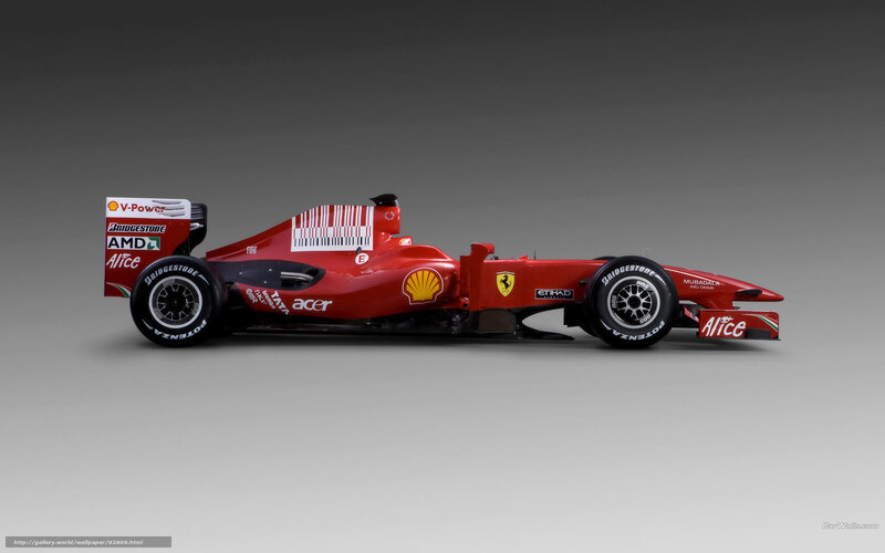 Red Formula One Car — Neutral, Photograph, Sponsor Logos, Wings, Tires