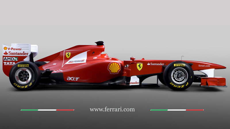 Red Formula One Car — Neutral, Photograph, Sponsors