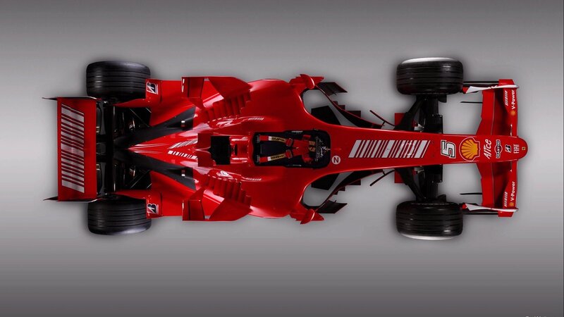 Red Formula One Car — Neutral, Photograph, Wheels