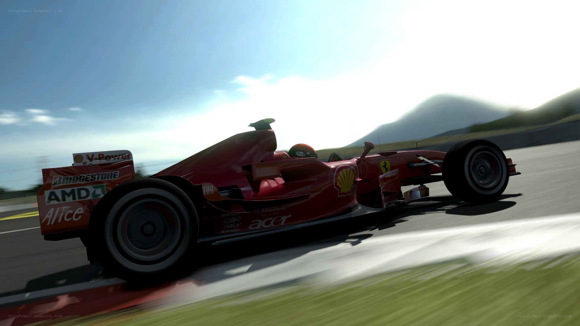 red formula one car on track