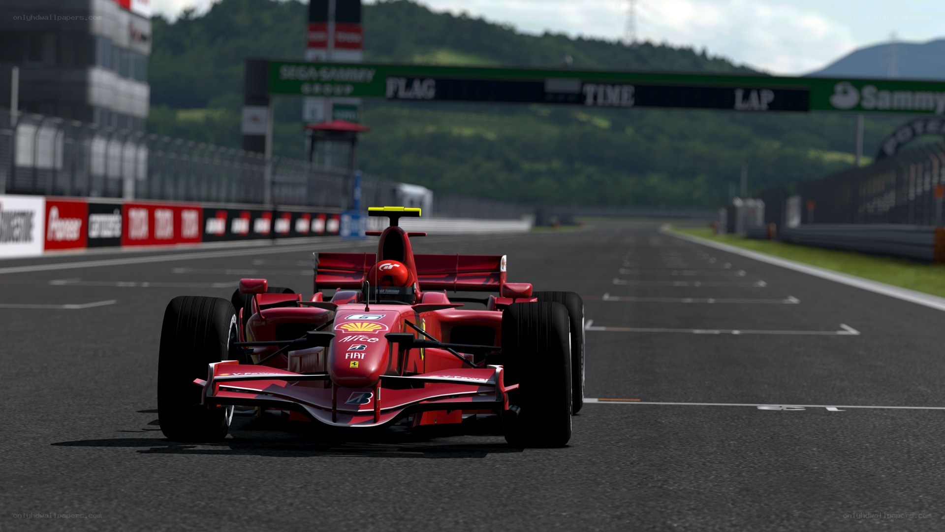 red formula one car on track