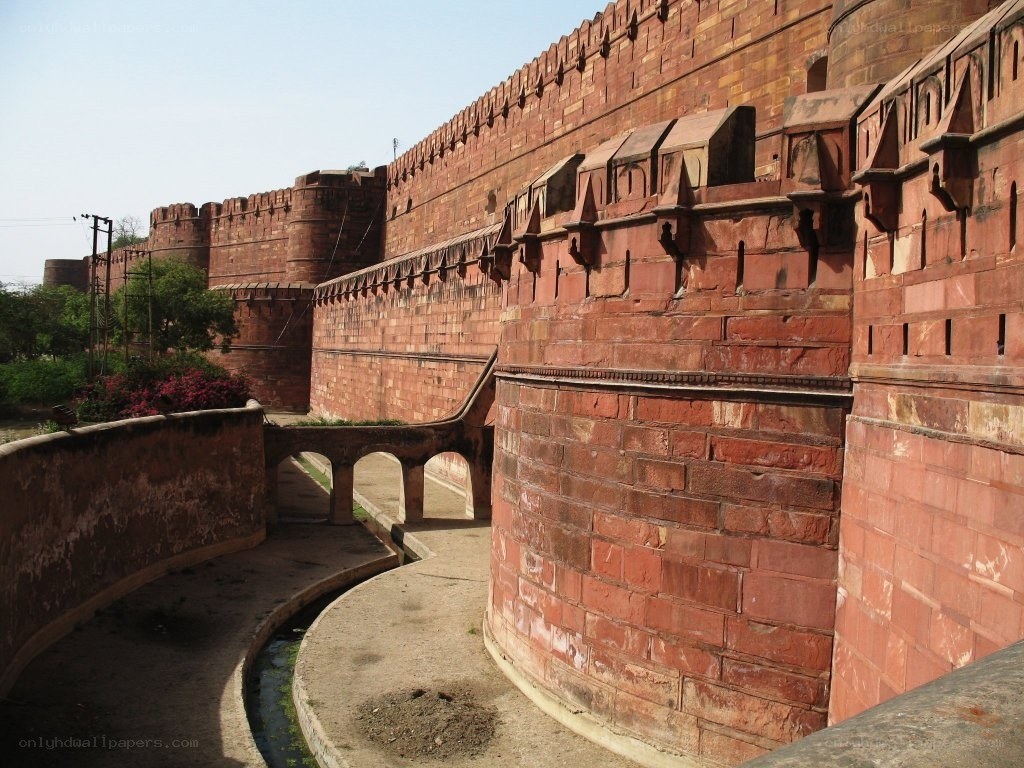 Red Fort wall and moat