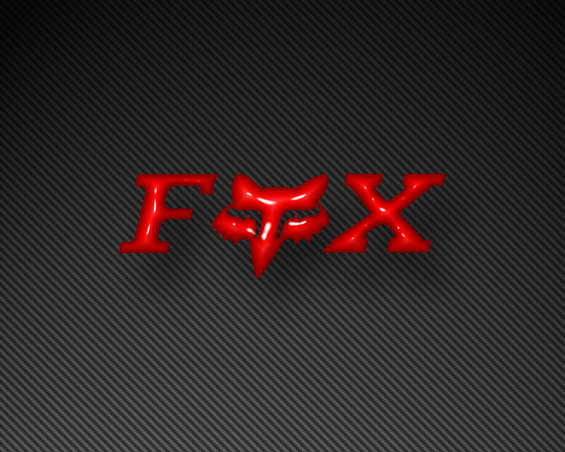 red fox logo on carbon fiber