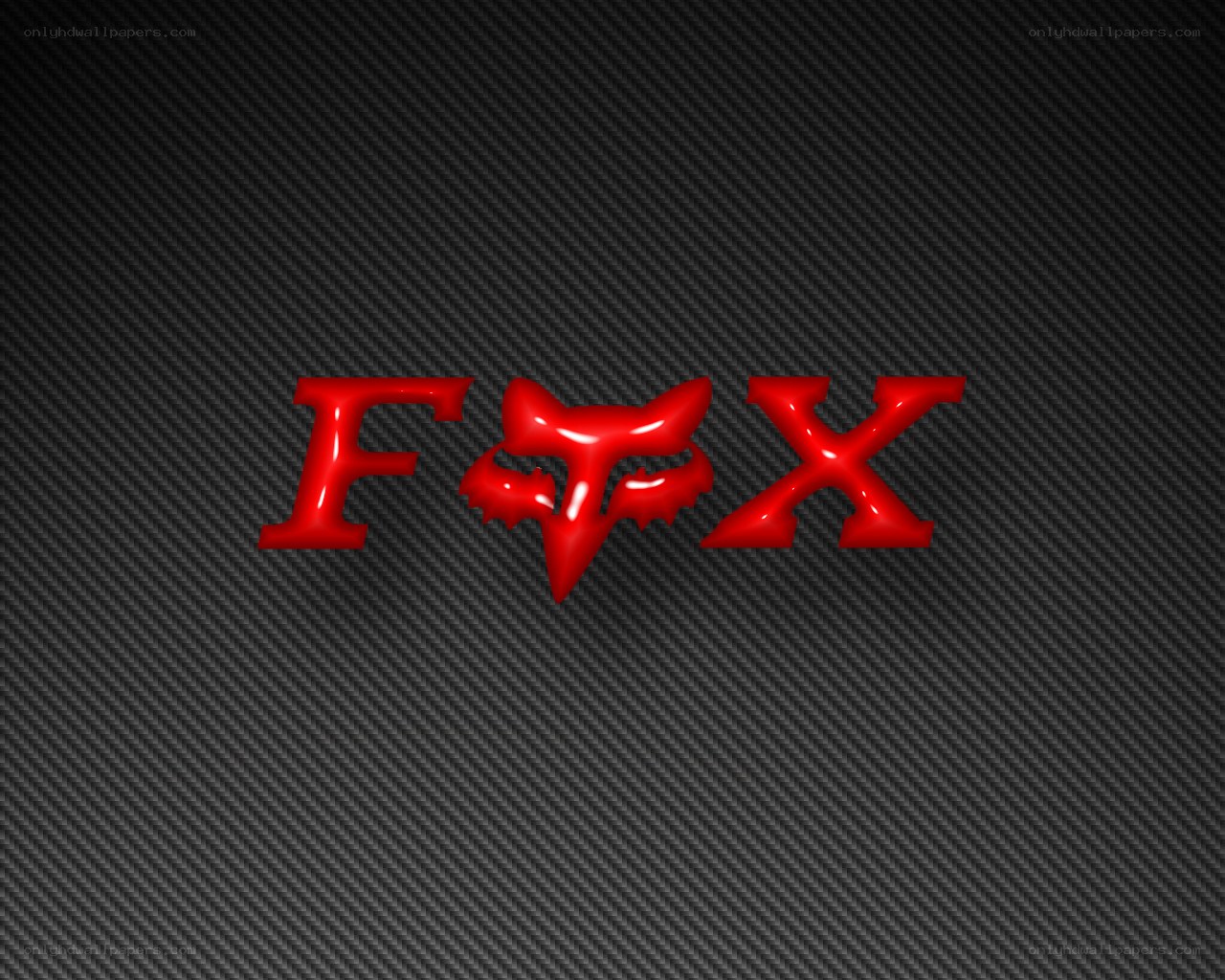 red fox logo on carbon fiber