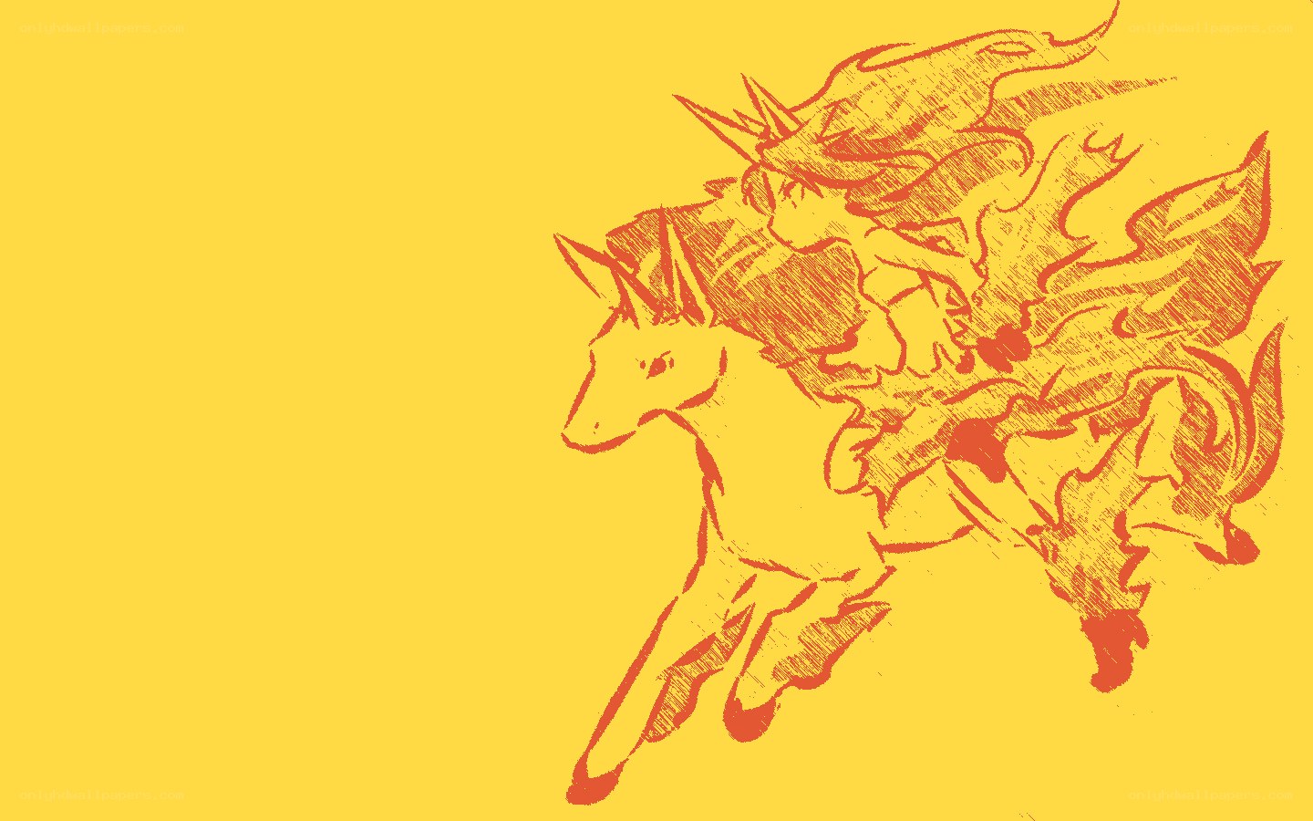 red fox sketch on yellow