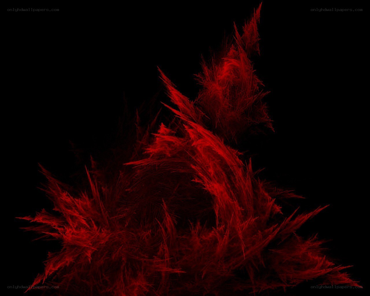 Red fractal abstract art