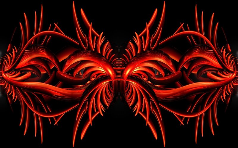 Red fractal abstract design