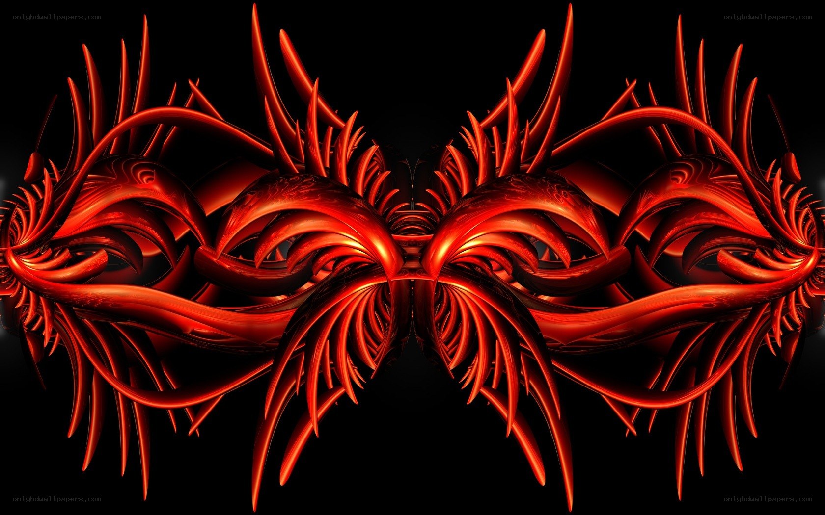 Red fractal abstract design