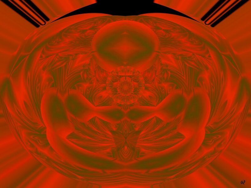 Red fractal abstract pattern
