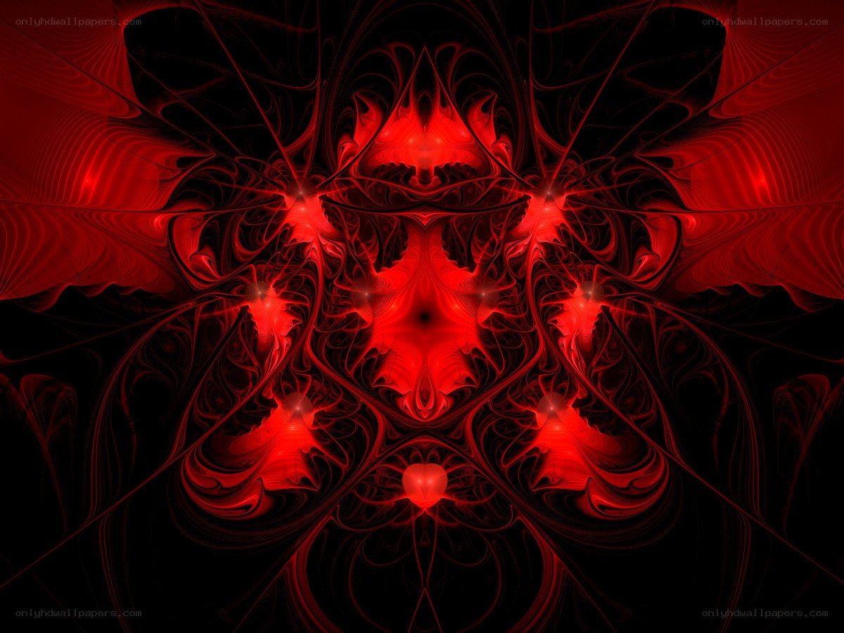 Red fractal abstract pattern