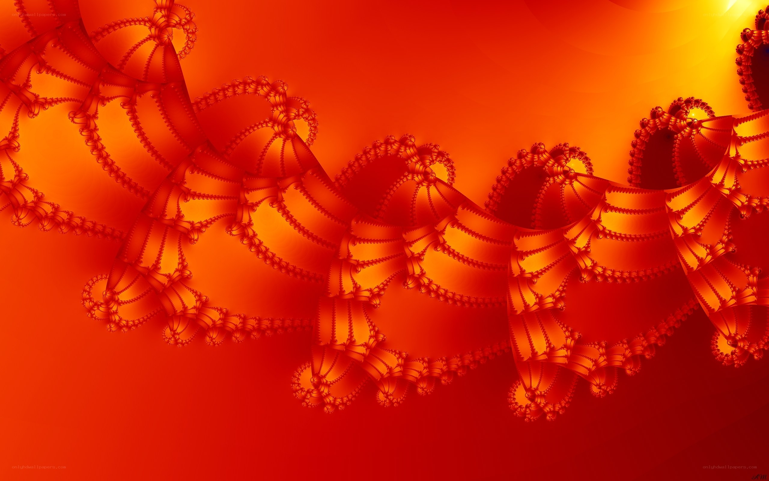 Red fractal abstract pattern