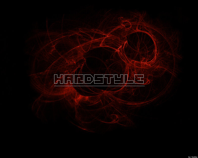 Red fractal art with text