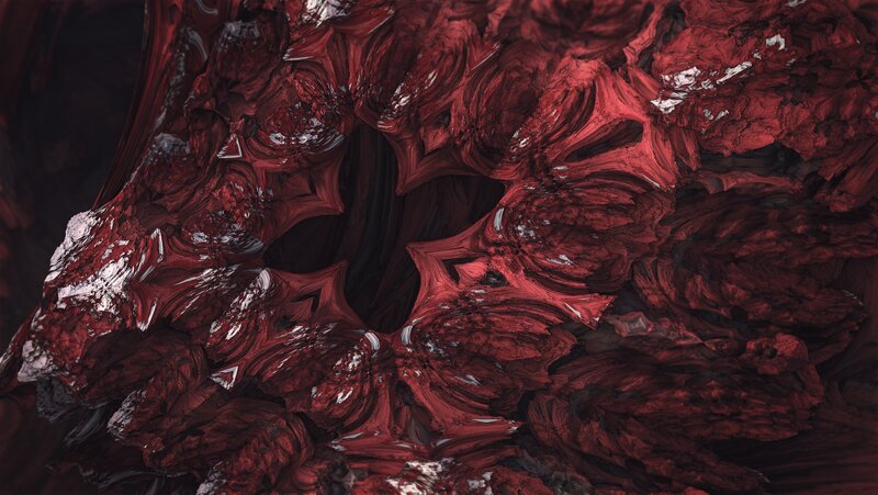Red Fractal Cave Structure