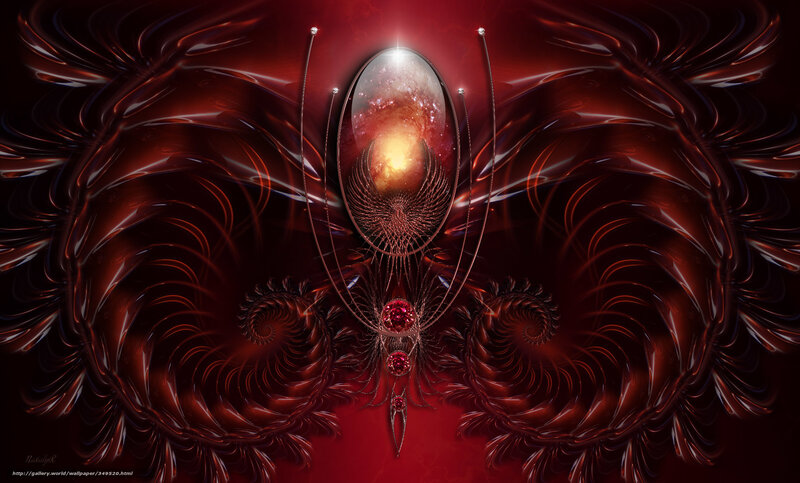 Red fractal cosmic design