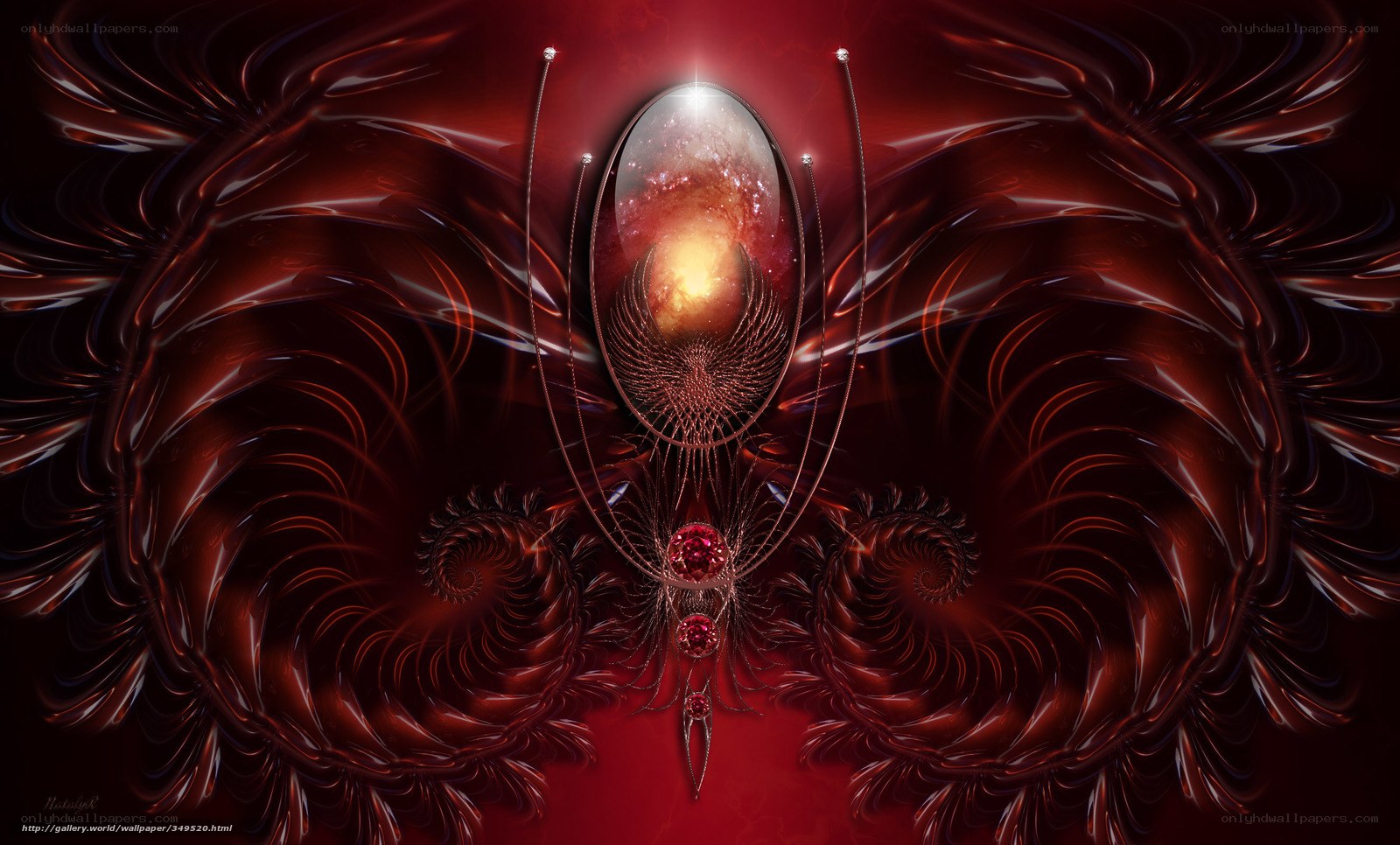 Red fractal cosmic design
