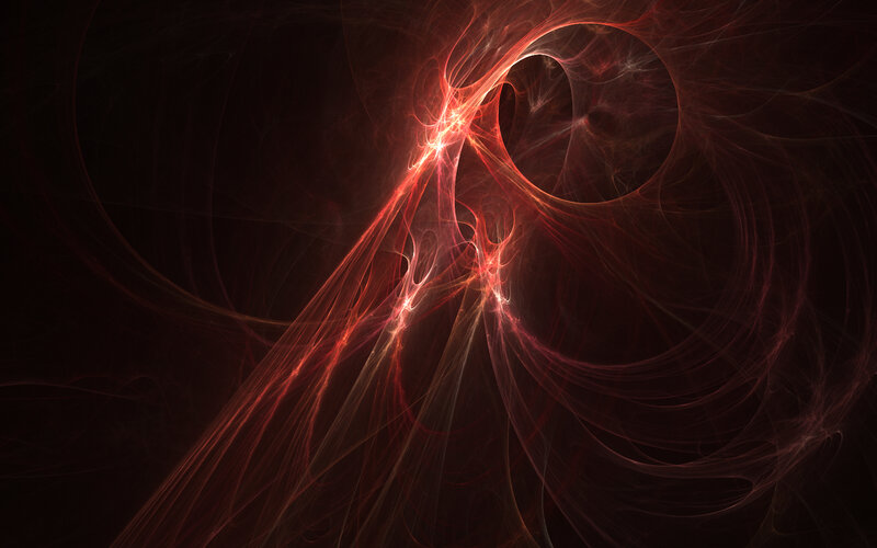 Red fractal energy swirl