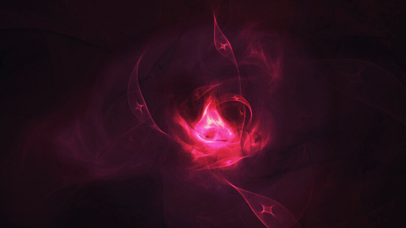 Red Fractal Energy Swirl — Dramatic