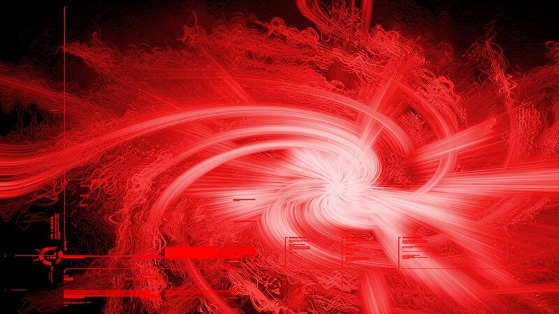 Red Fractal Energy Swirl — Dynamic, Abstract