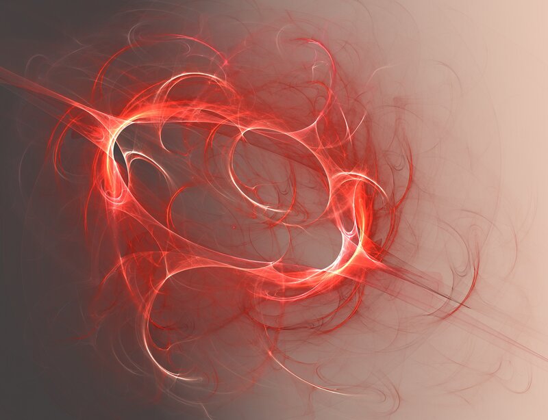 Red Fractal Energy Swirl — Dynamic