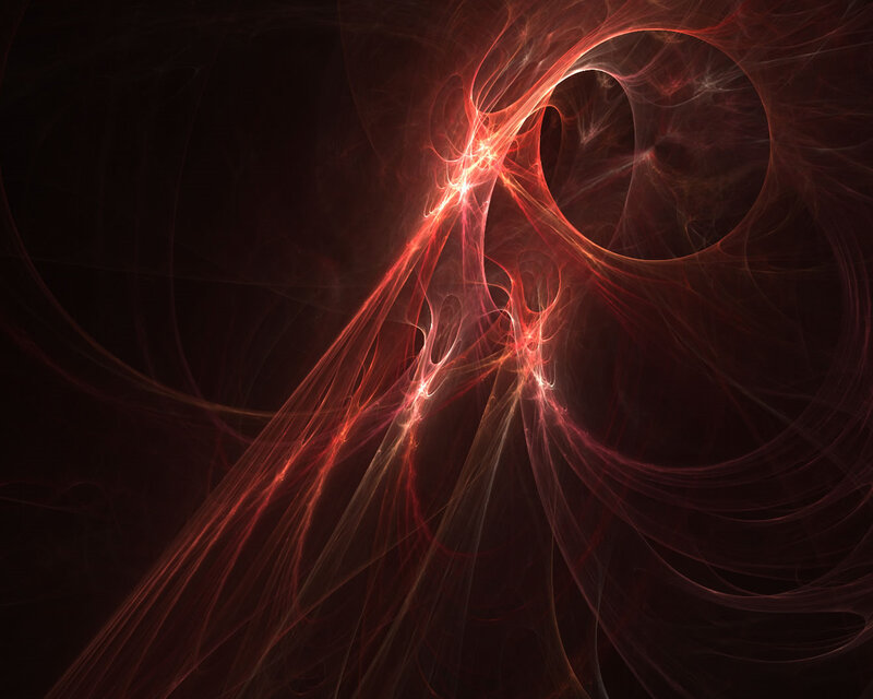 Red fractal energy swirl