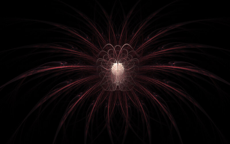 Red Fractal Explosion — Black, Dramatic