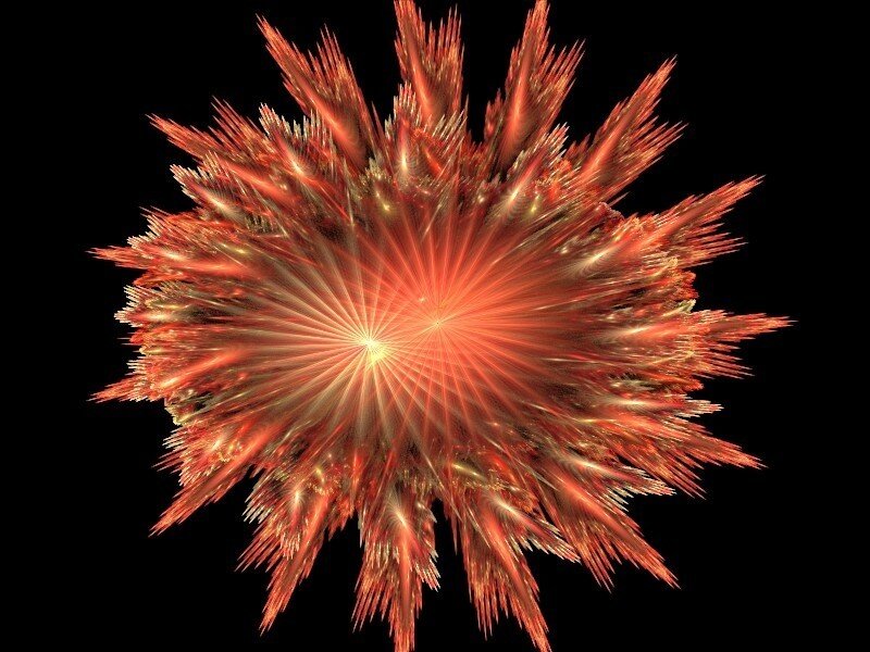 Red Fractal Explosion — Dramatic