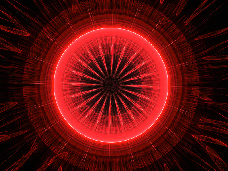 red fractal explosion pattern