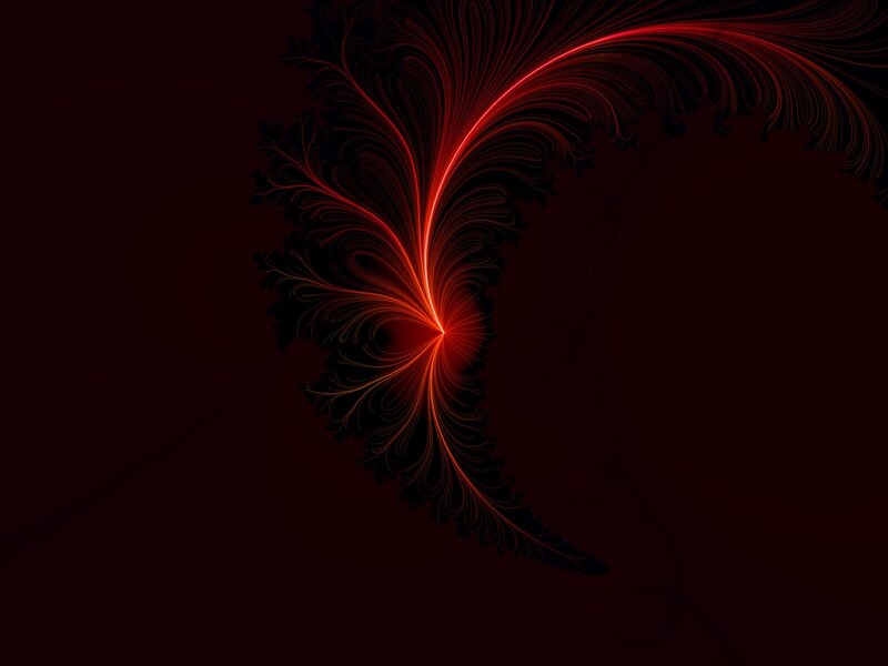 Red fractal feather design
