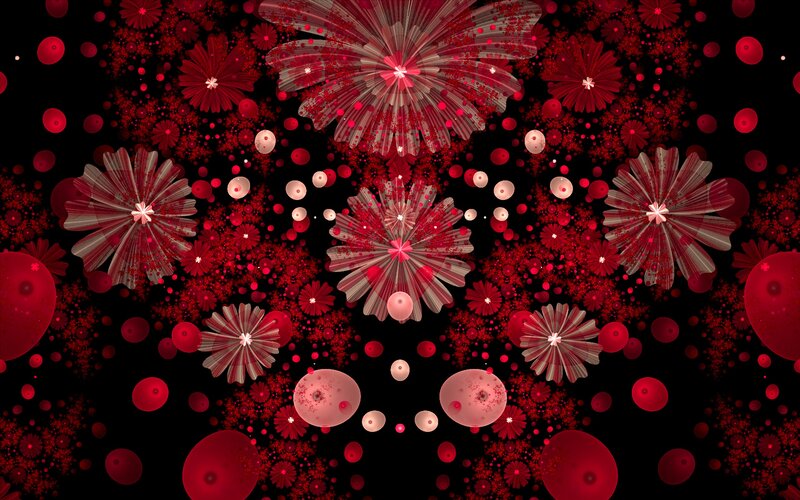 Red Fractal Fireworks — Festive