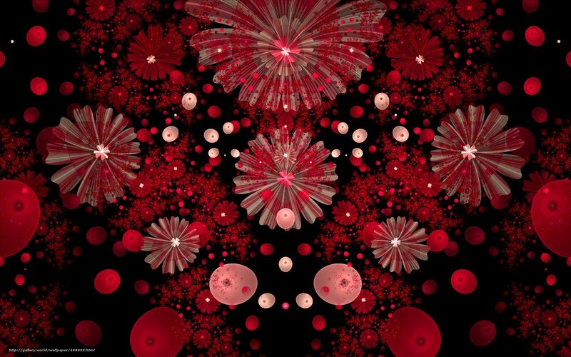 Red fractal fireworks