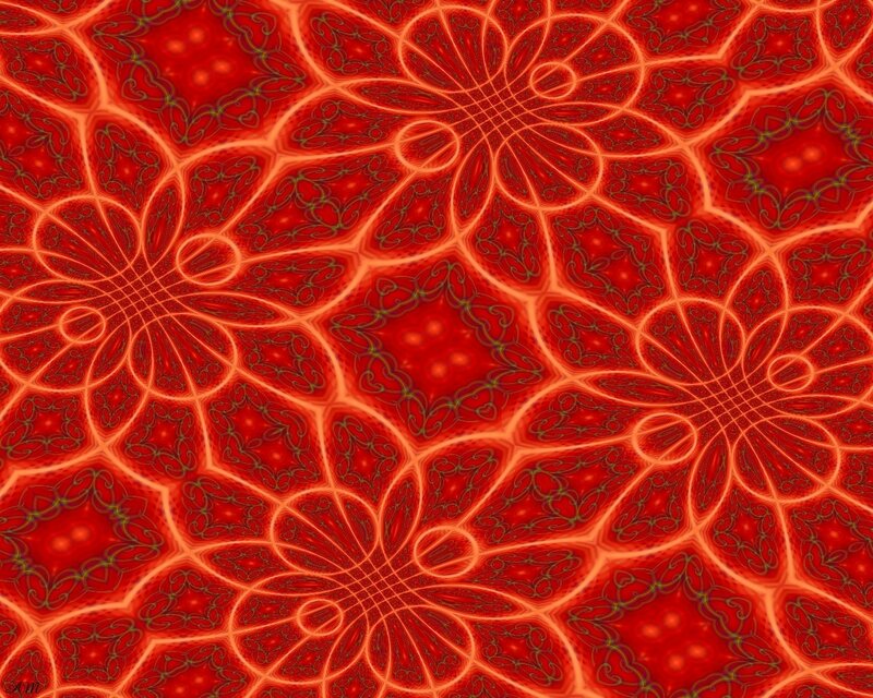 Red fractal floral pattern