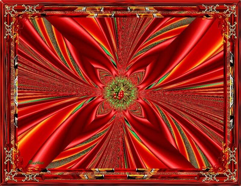 Red Fractal Flower — Dramatic