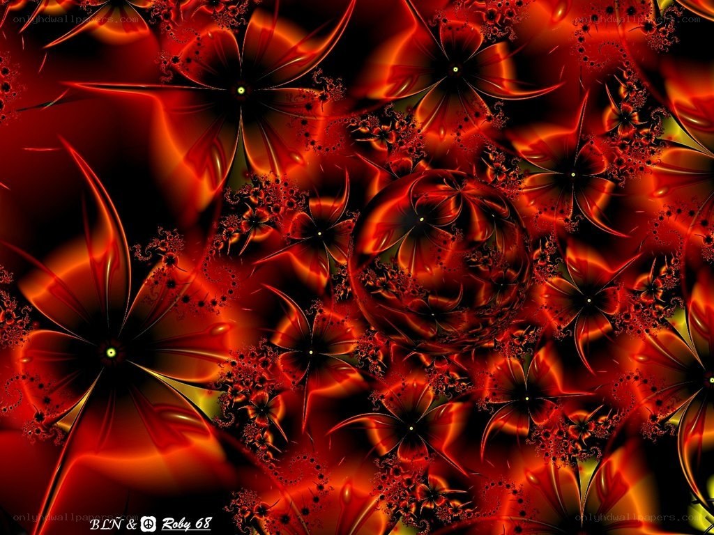 Red fractal flower pattern