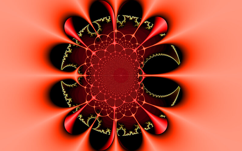 Red fractal flower pattern